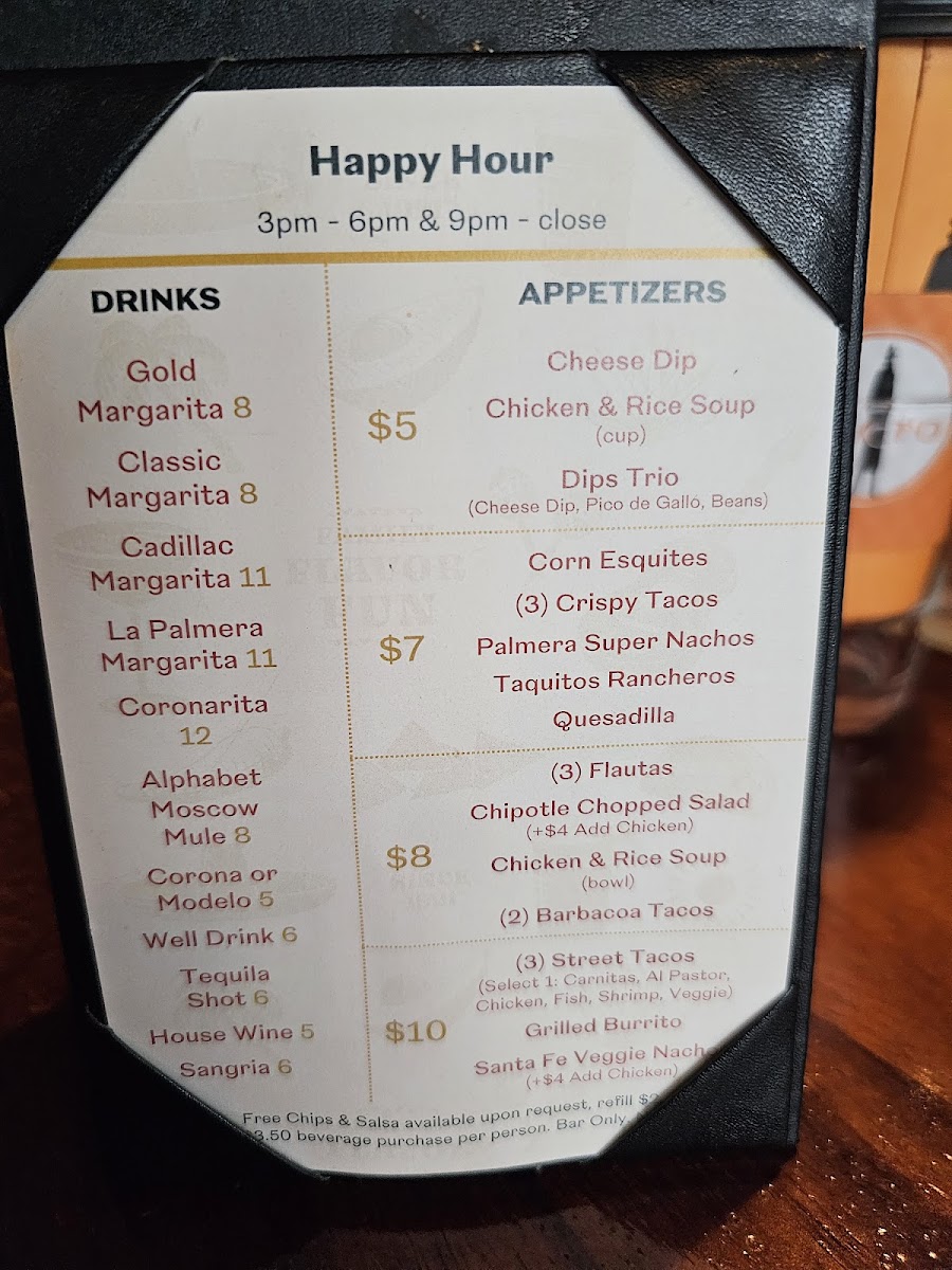 La Palmera Mexican Restaurant Menu - Image 3